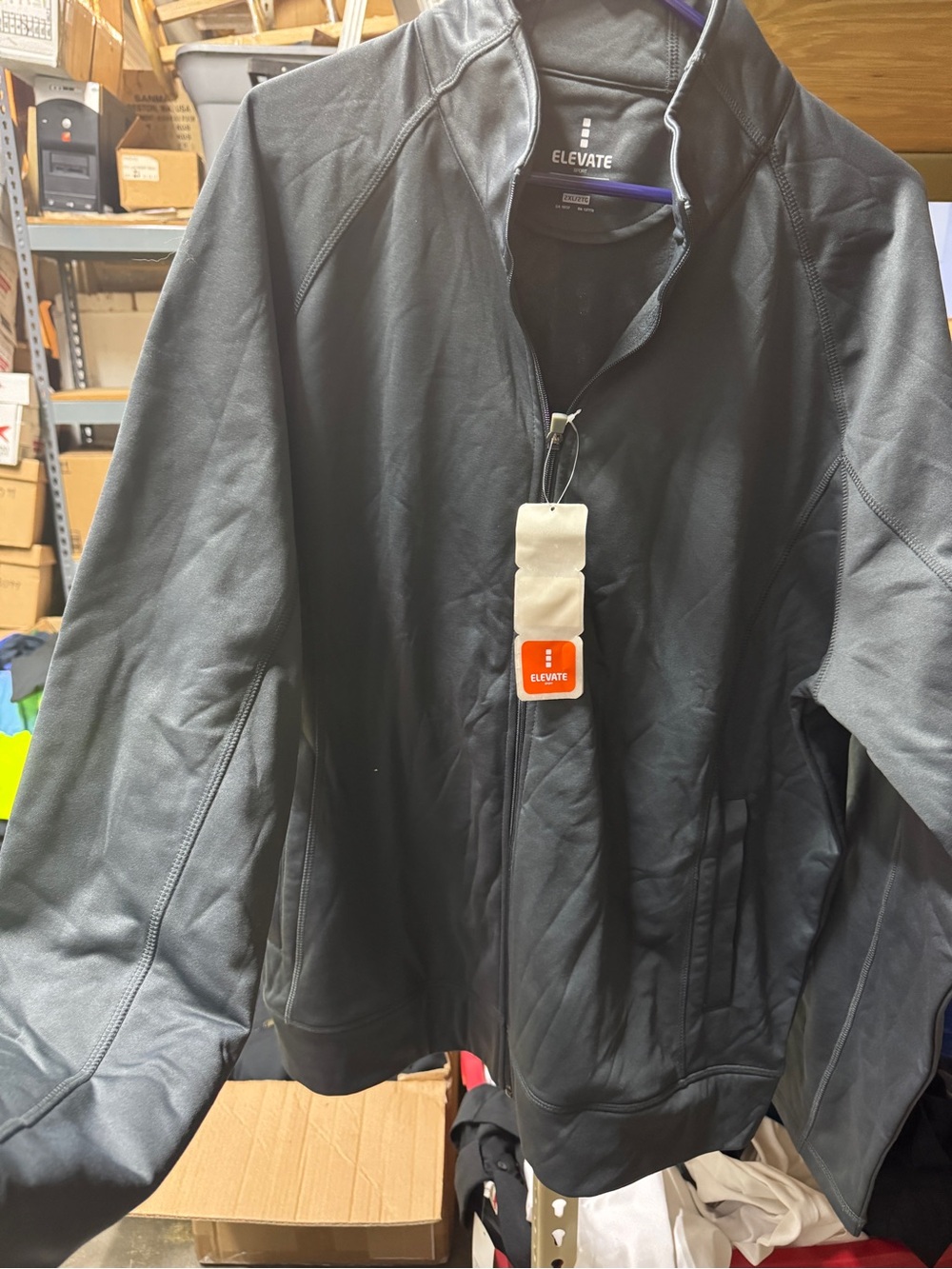 Elevate Men’s Grey Lightweight zip front Jacket- XXL. New!